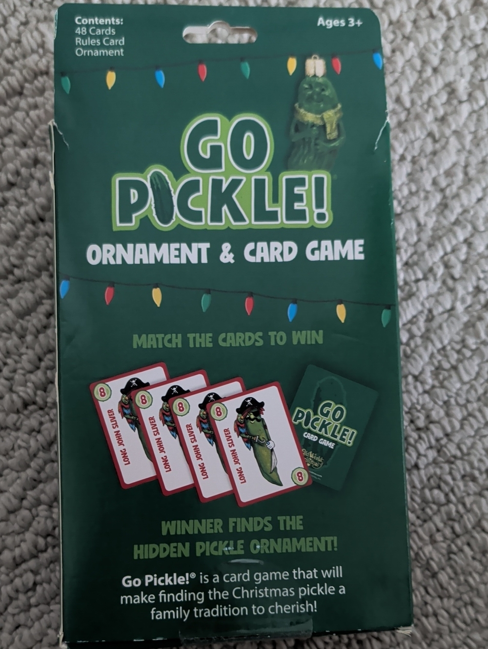 Old World Christmas Go Pickle! Ornament & Card Game NWOT - Green - Picture 5 of 5